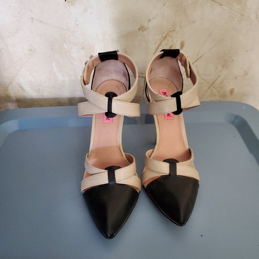 Betsy Johnson Leather Strappy Detail Heels